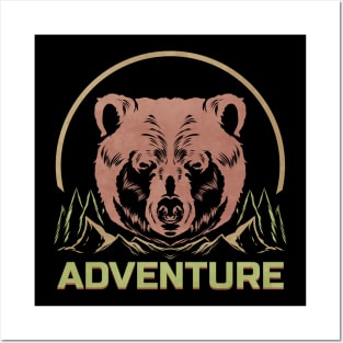 Grizzly Bear Adventure Camping Hiking Nature Posters and Art